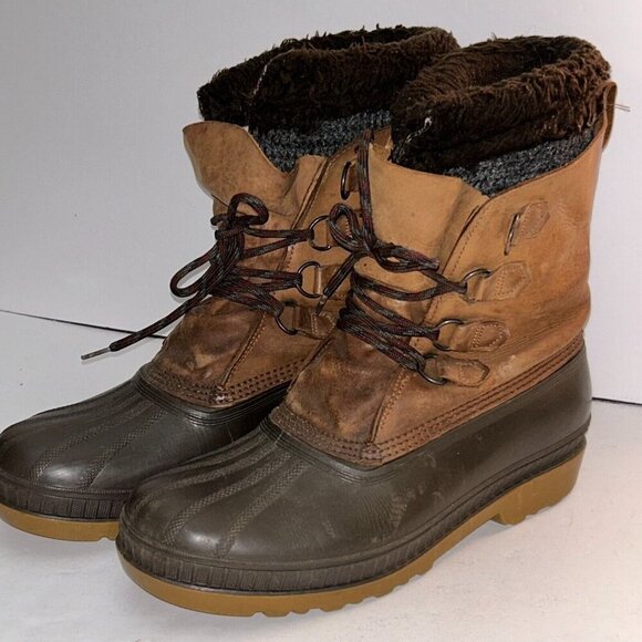 Sorel Badger Boots Insulated Snow Duck Waterproof Womens Size 11 Made In Canada - Picture 1 of 16